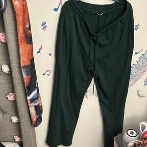 Fashion Nova Dark Green Track Pants